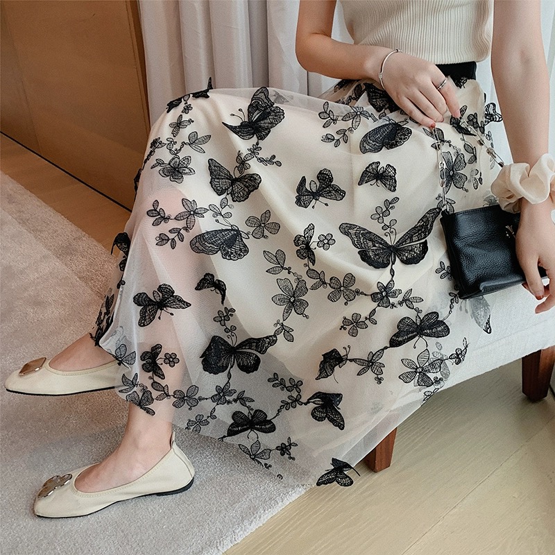 3D butterfly sheer skirt